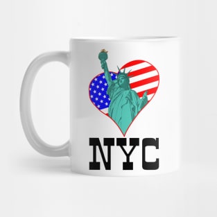 Statue of Liberty in the heart and NYC Mug